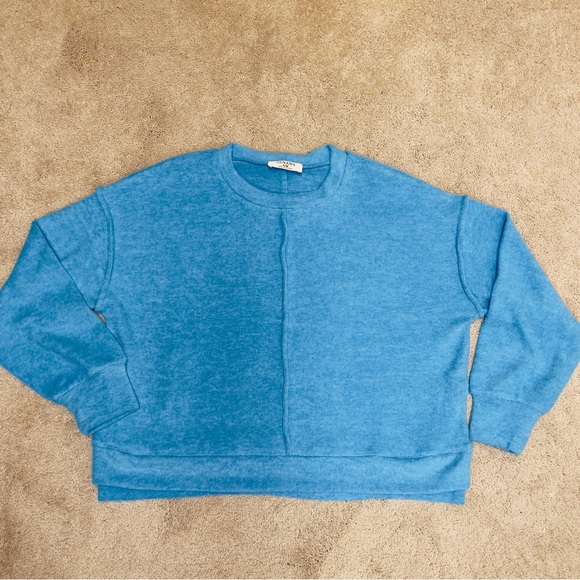 Women's Sweater Soft Zenana Brushed Melange Hacci Hi-Low Hem Casual Cozy Teacher - Picture 3 of 7